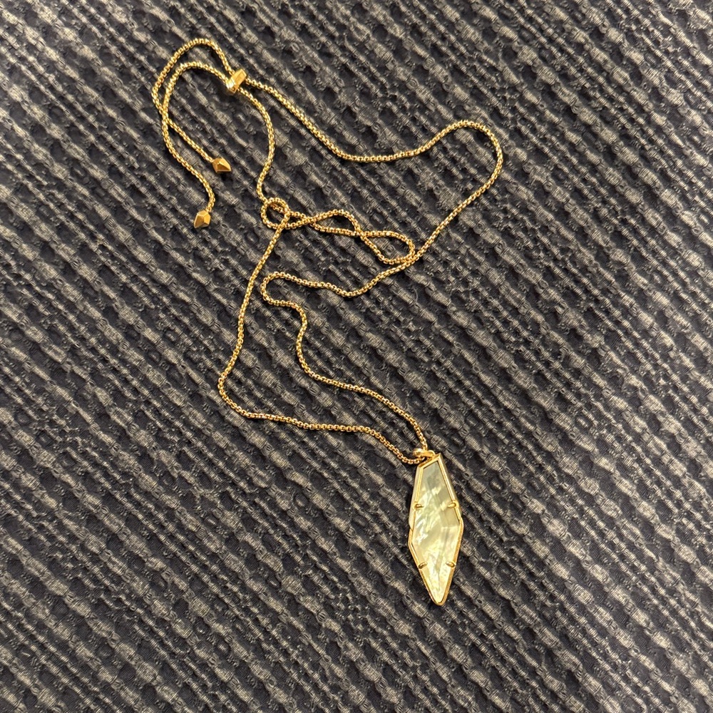 Long Rose Gold Kendra Scott Pendant Necklace